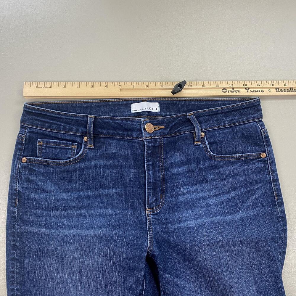 LOFT Jeans Womens 10 30 Dark Blue Wash Curvy Skinny Stretch Denim Mid Rise 34x30 - Picture 4 of 13
